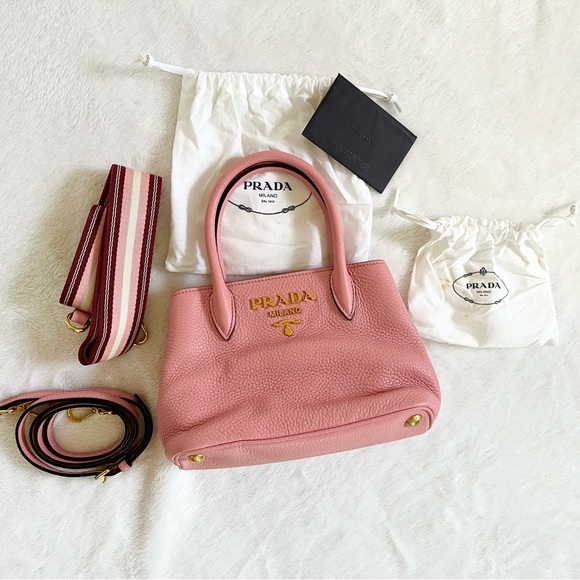 PRADA Mini Shoulder Bag 1BH081 Petalo Leather w/Dust Bag, Guarantee Card - Picture 8 of 12